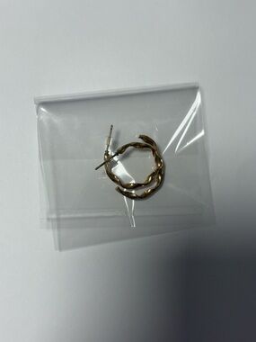 Gold Twisted Hoop Earring - Single Post